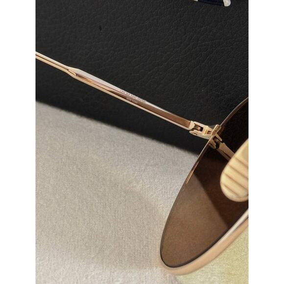 Thom Browne Titanium Aviator Pilot Frame Mirrored Gold Sunglasses - Picture 10 of 12